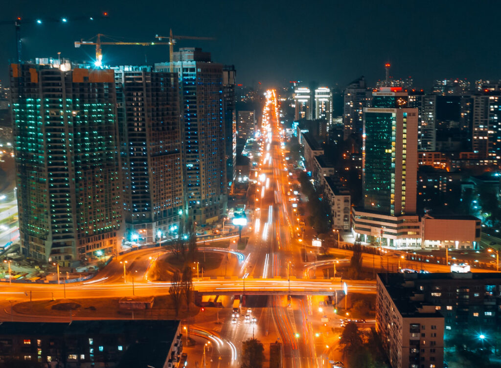 Київ з висоти вночі