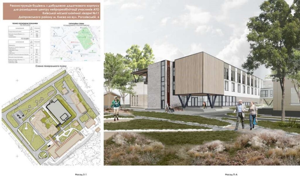 Візуалізація проекту нейрореабілітаційного центру для учасників бойових дій в Дніпровському районі